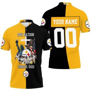 Pittsburgh Steelers One Nation Under God Great Players Team 2020 NFL Personalized Polo Shirt a Beeteeshop PLS3450